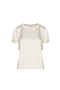 T-shirt satinata a maniche corte