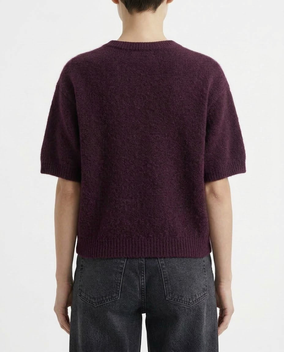 Maglia H2O Italia in Alpaca Peach Mousse, Amarone e Lana con Maniche Corte