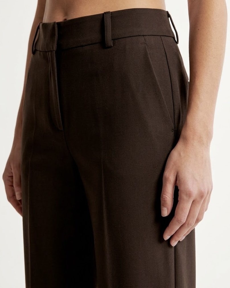 Pantalone Marrone Selected Femme sartoriale dritto