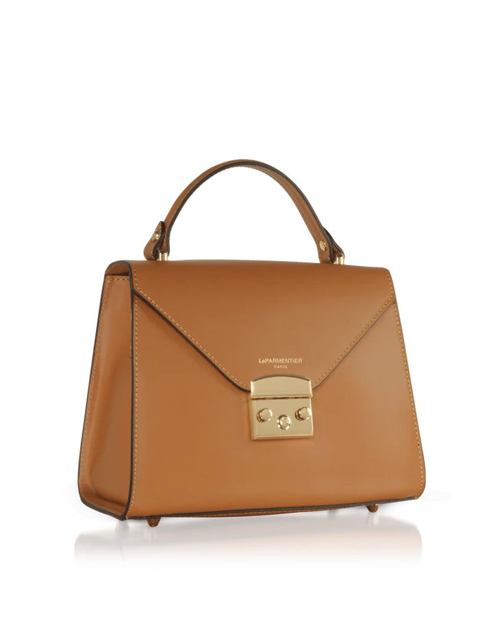Borsa a Mano in Pelle con Chiusura Oro