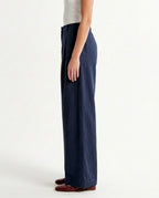 Pantalone palazzo in lyocell e lino