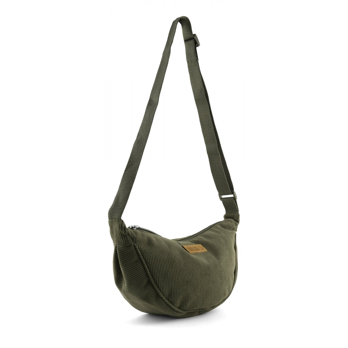 Borsa mezzaluna in velluto a coste