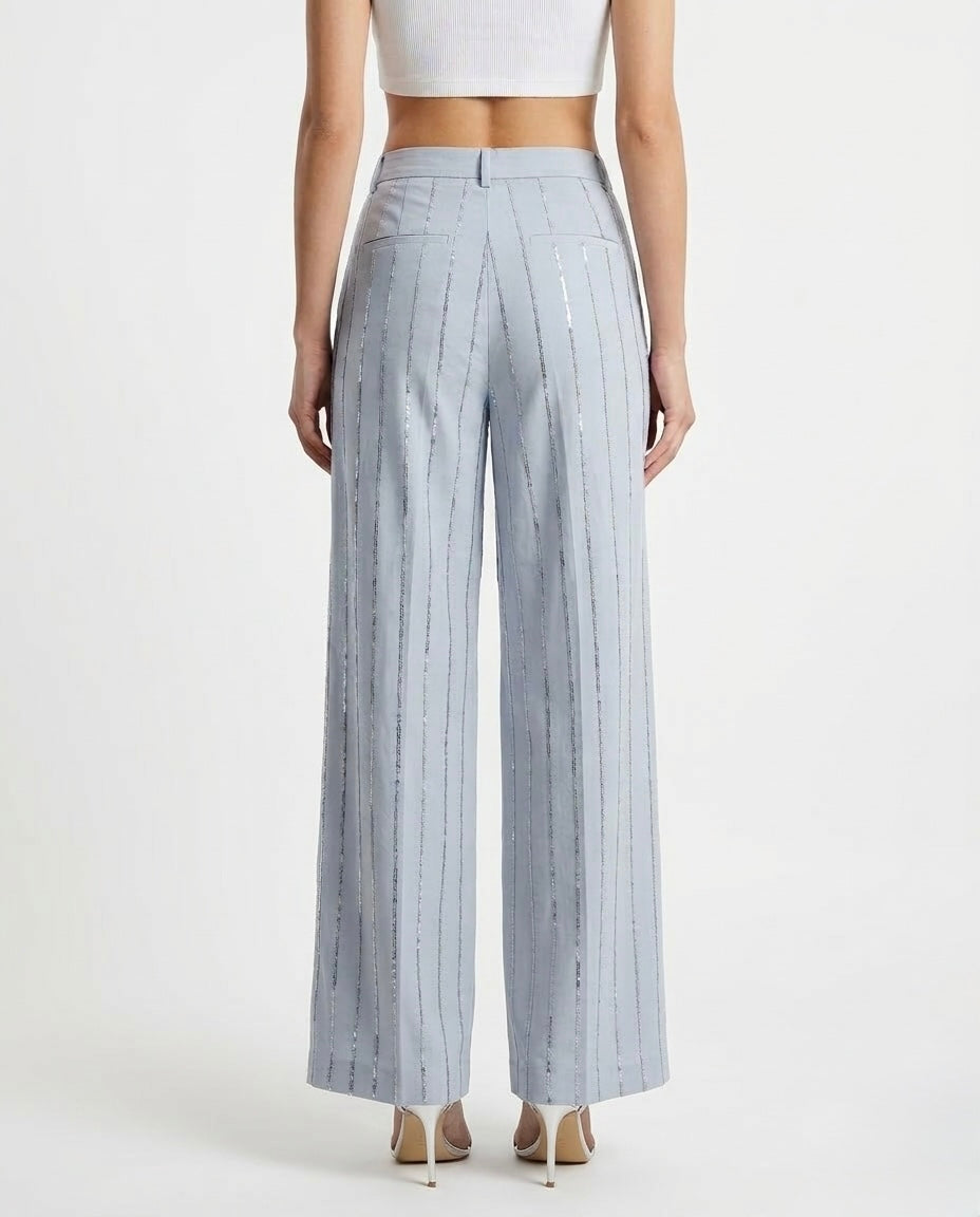 Pantalone righe di paillettes