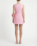 Abito corto con fiocco in vita