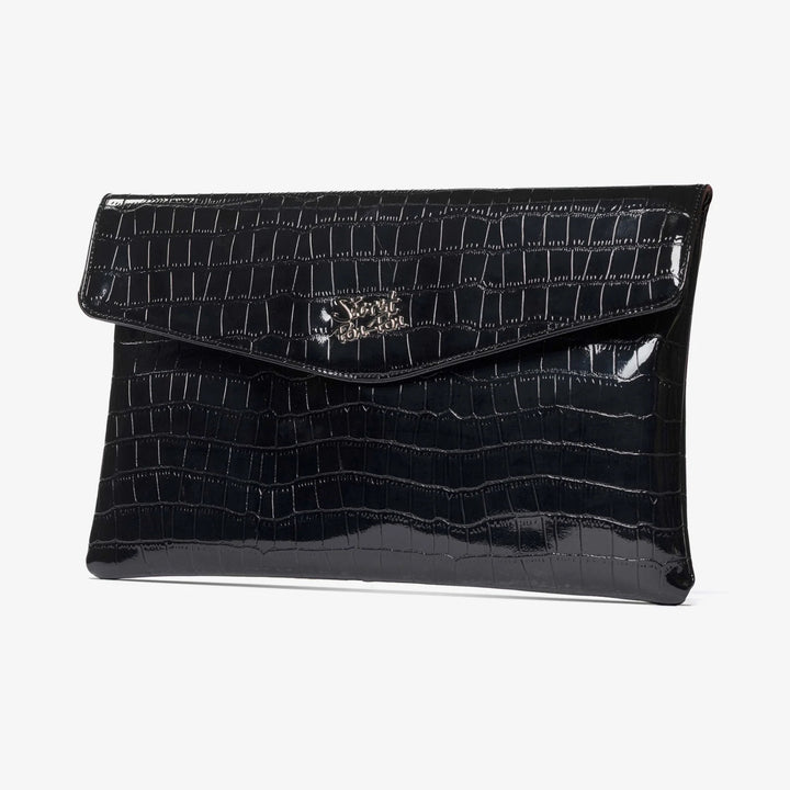 Clutch nera effetto cocco