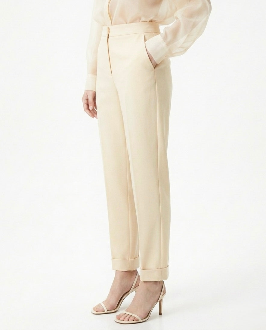 Pantalone dritto con risvolto