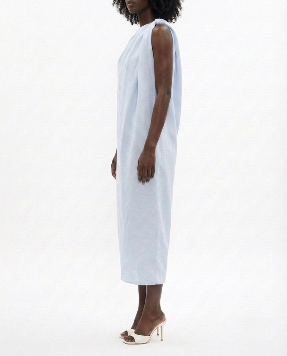 Abito midi monospalla  in lino