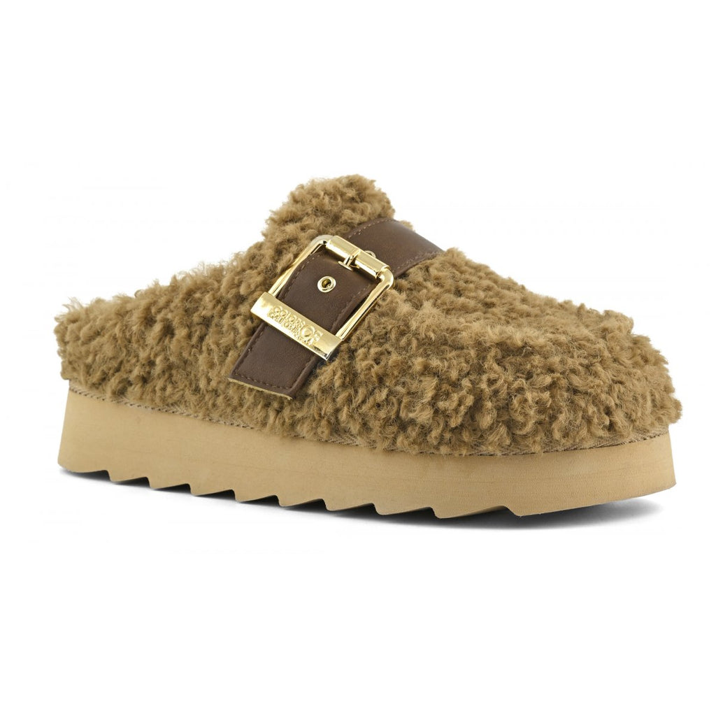 Sabot teddy con maxi fibbia