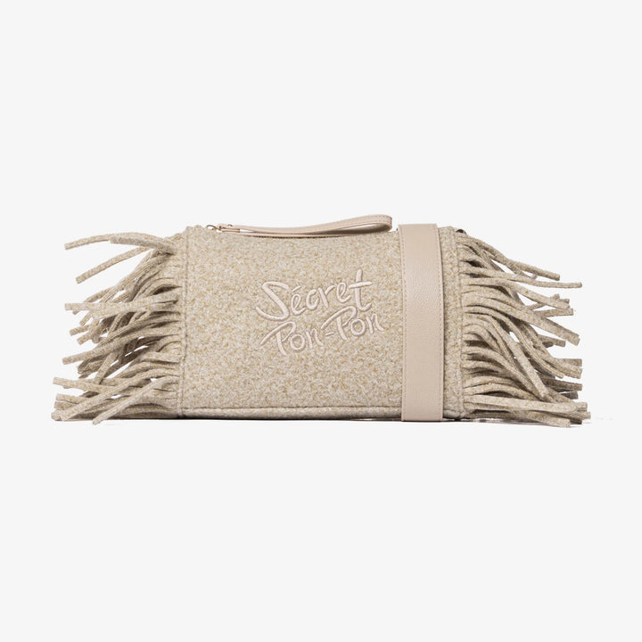 Jacqueline Clutch con frange e logo
