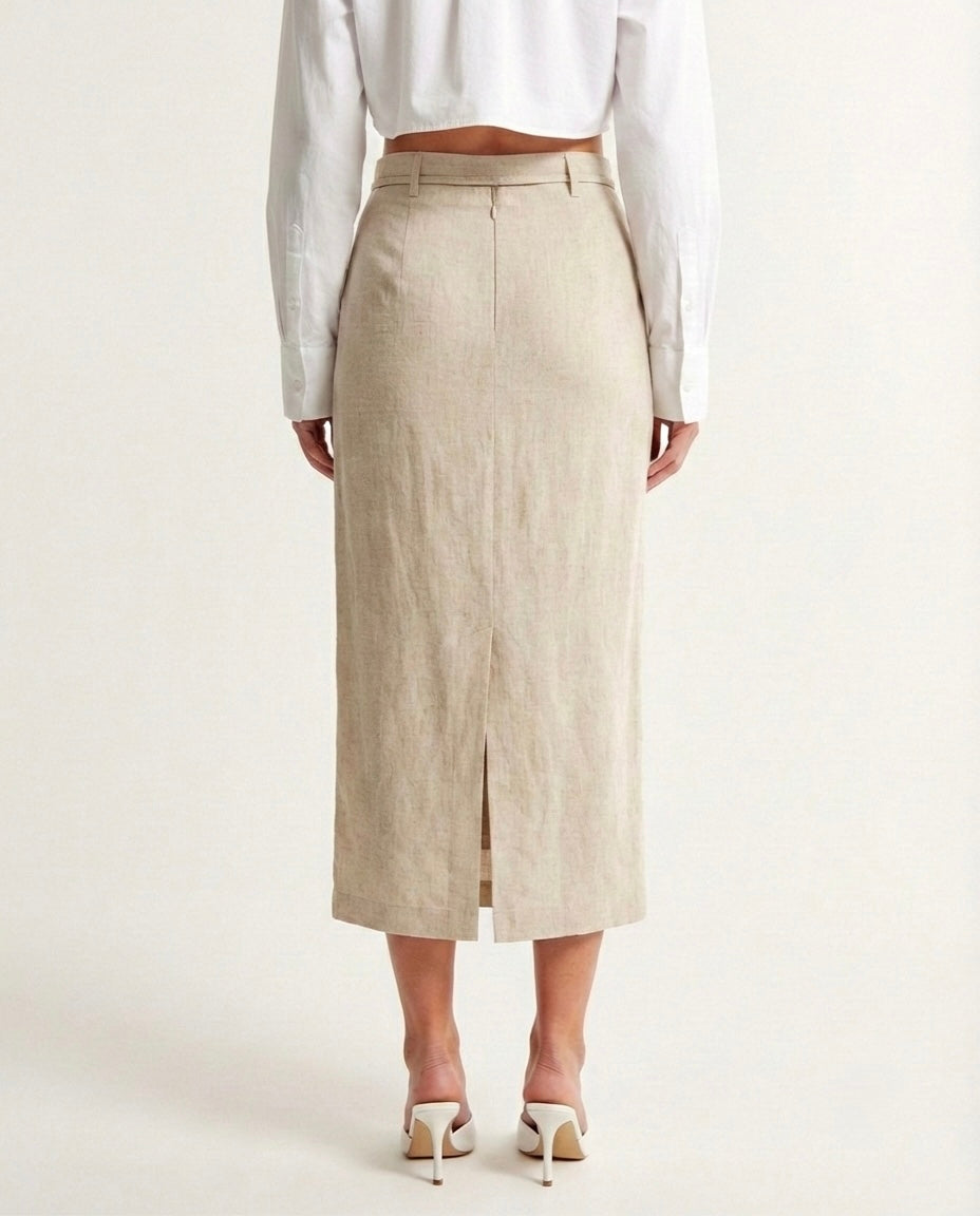 Gonna lunga in lino