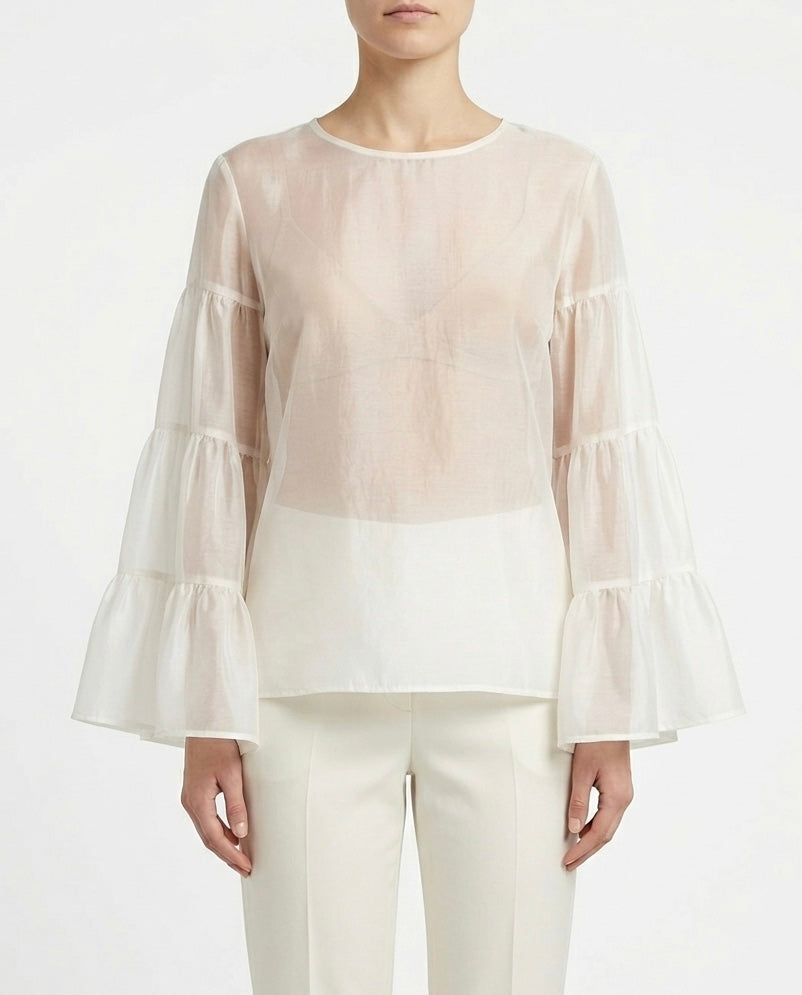 Blusa semi-trasparente
