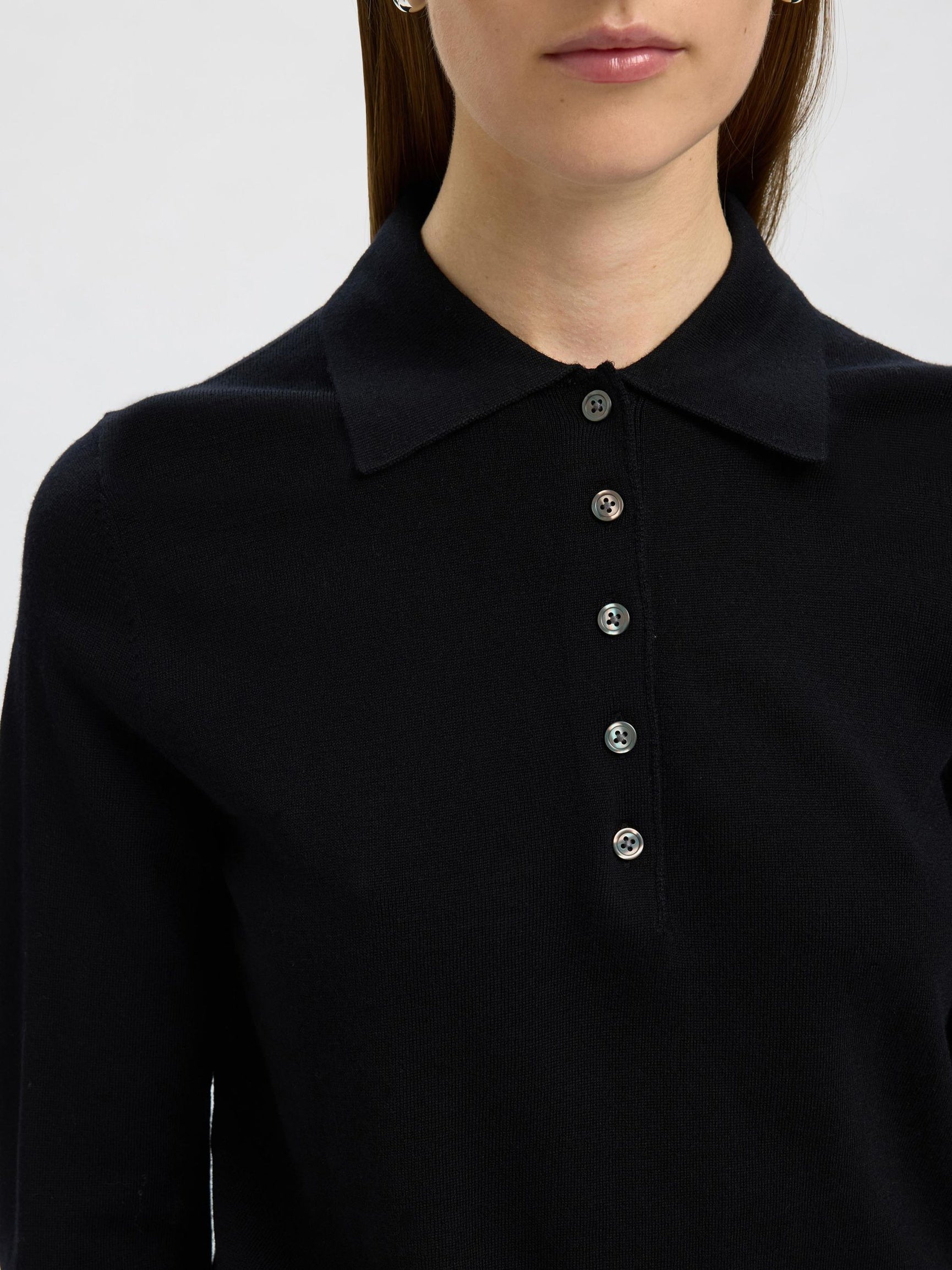 Maglia polo in lana merino