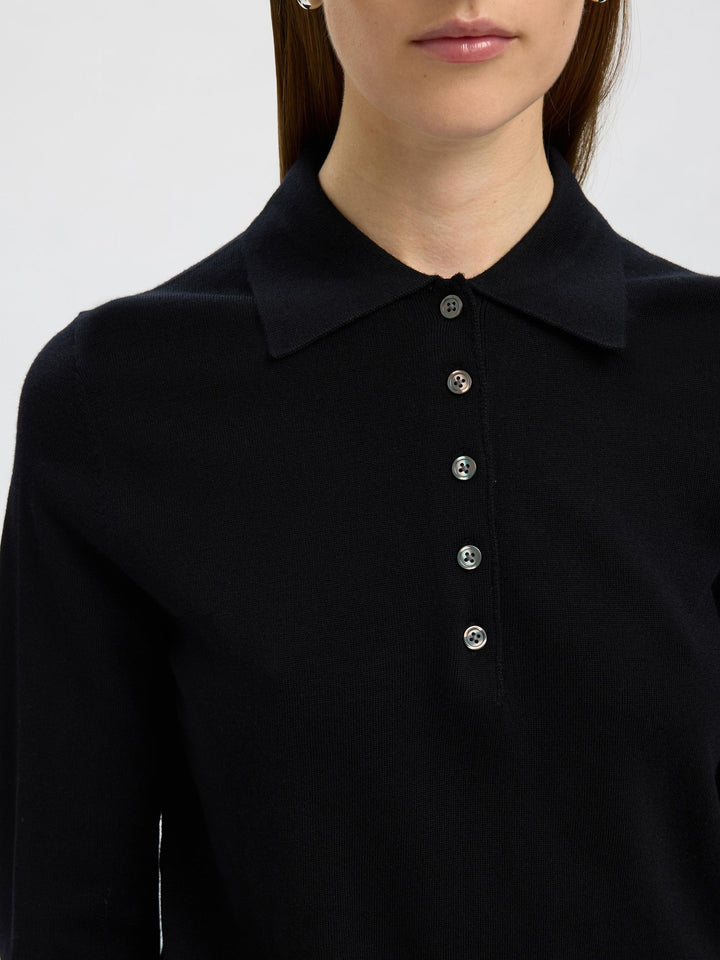 Maglia polo in lana merino