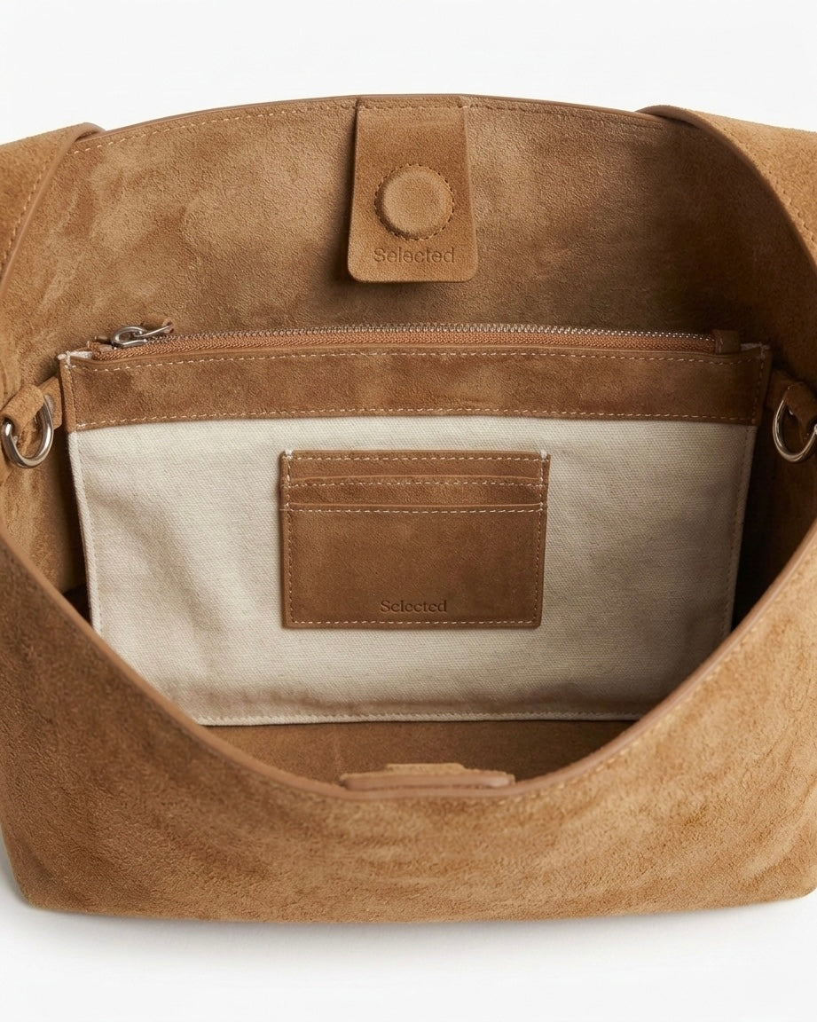 Borsa in pelle scamosciata