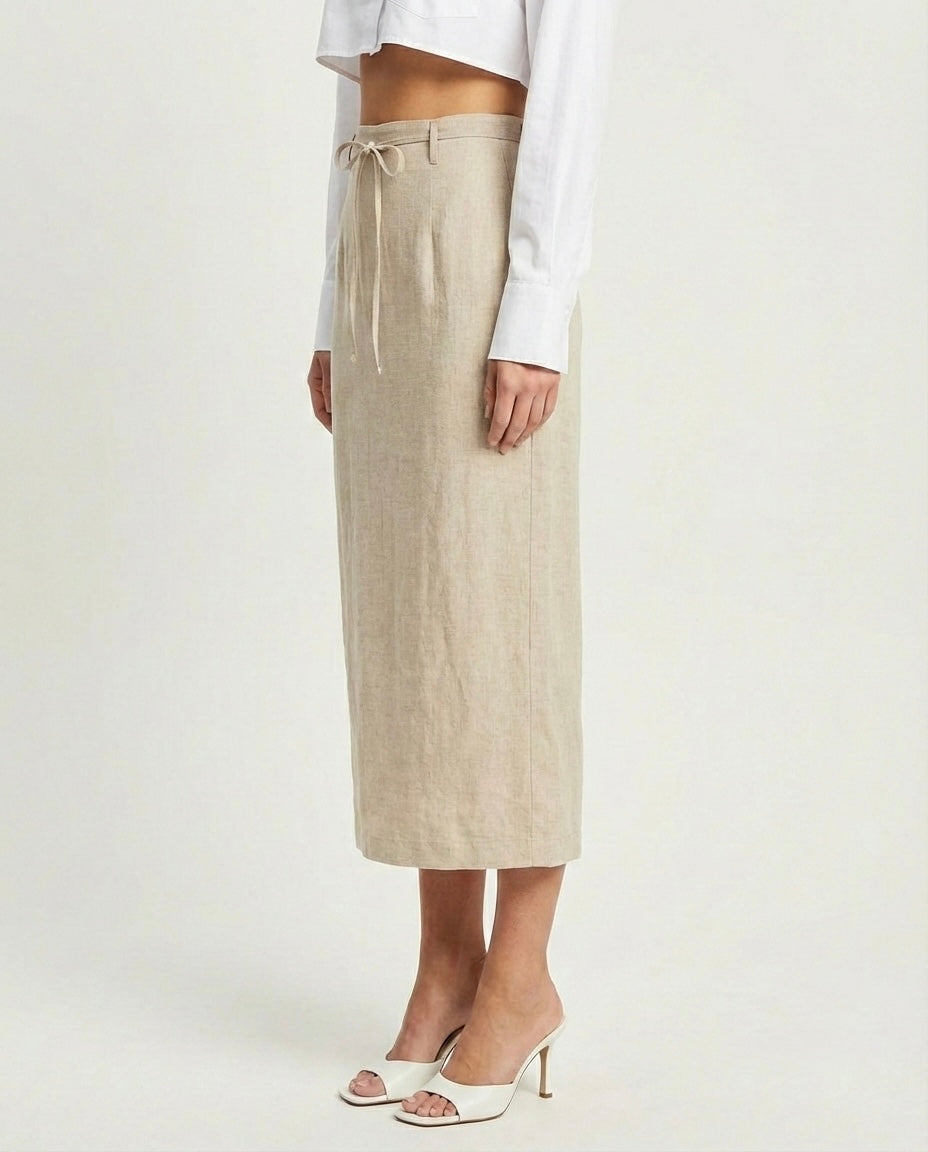 Gonna lunga in lino
