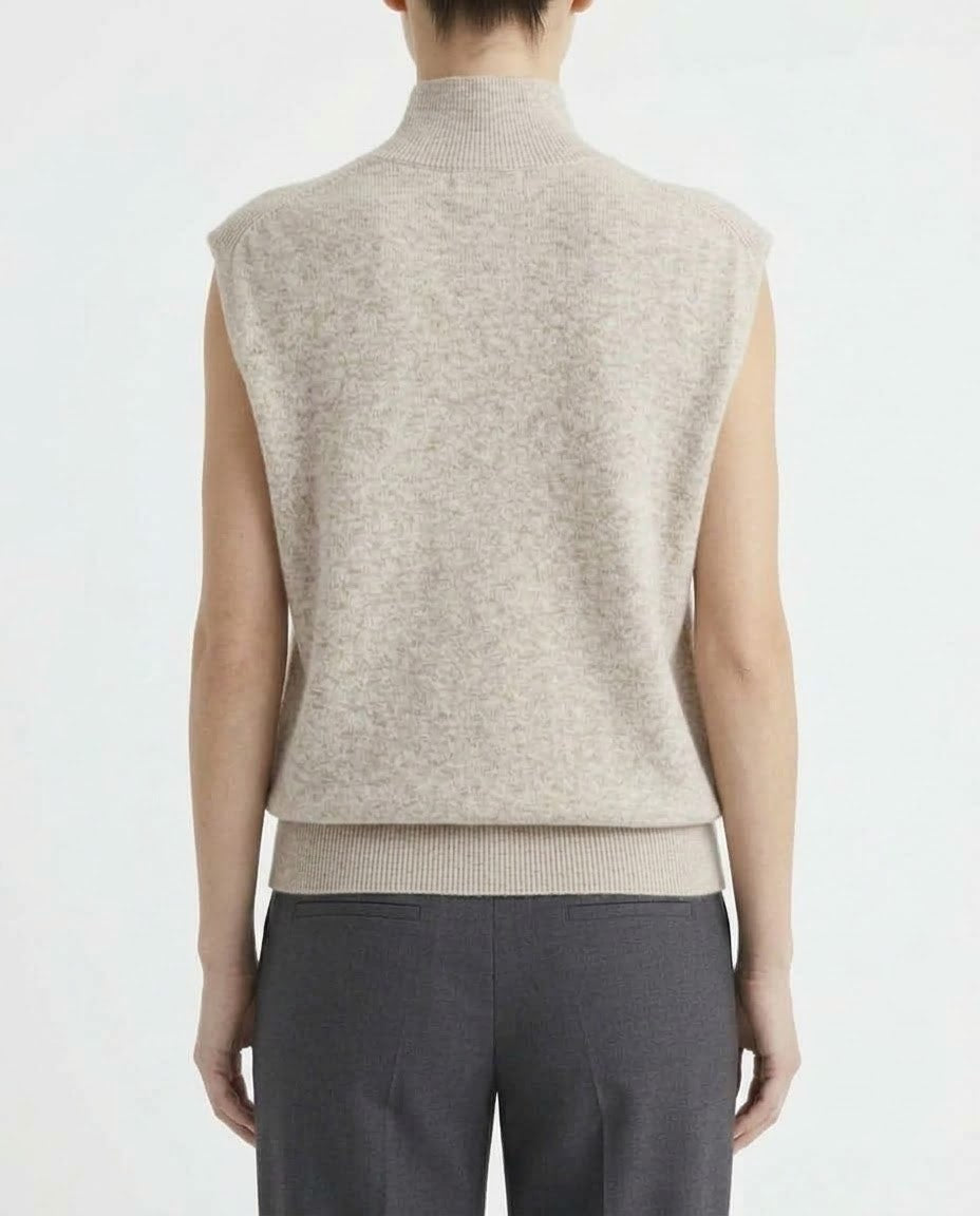 Gilet Maglia H2O Italia in Lana e Cashmere Beige, Grigio Scuro e Cammello