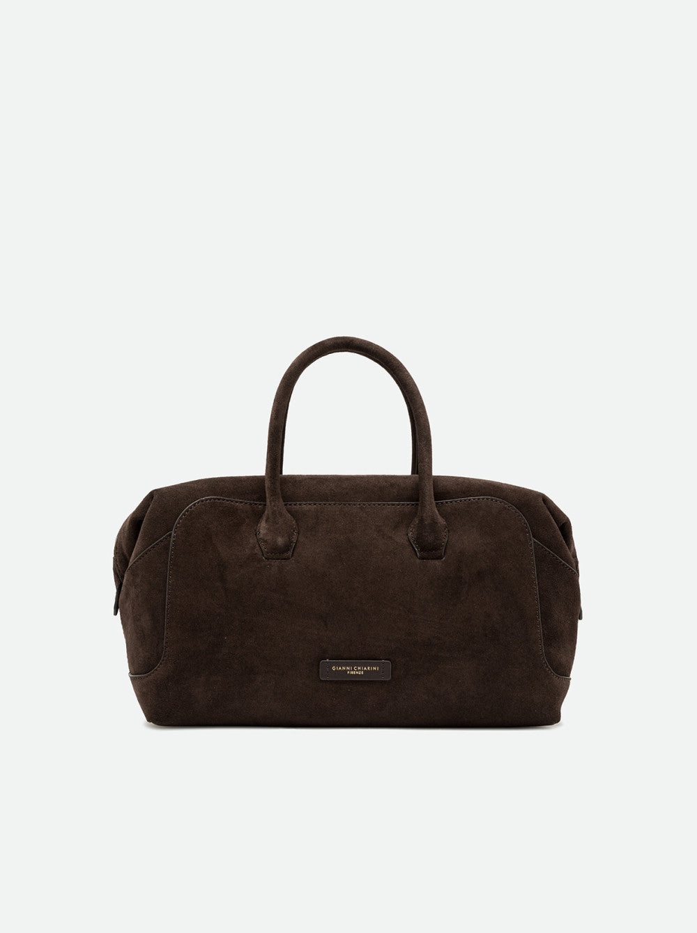 Borsa a Mano Gianni Chiarini Gemma Grande in Pelle Scamosciata Moka