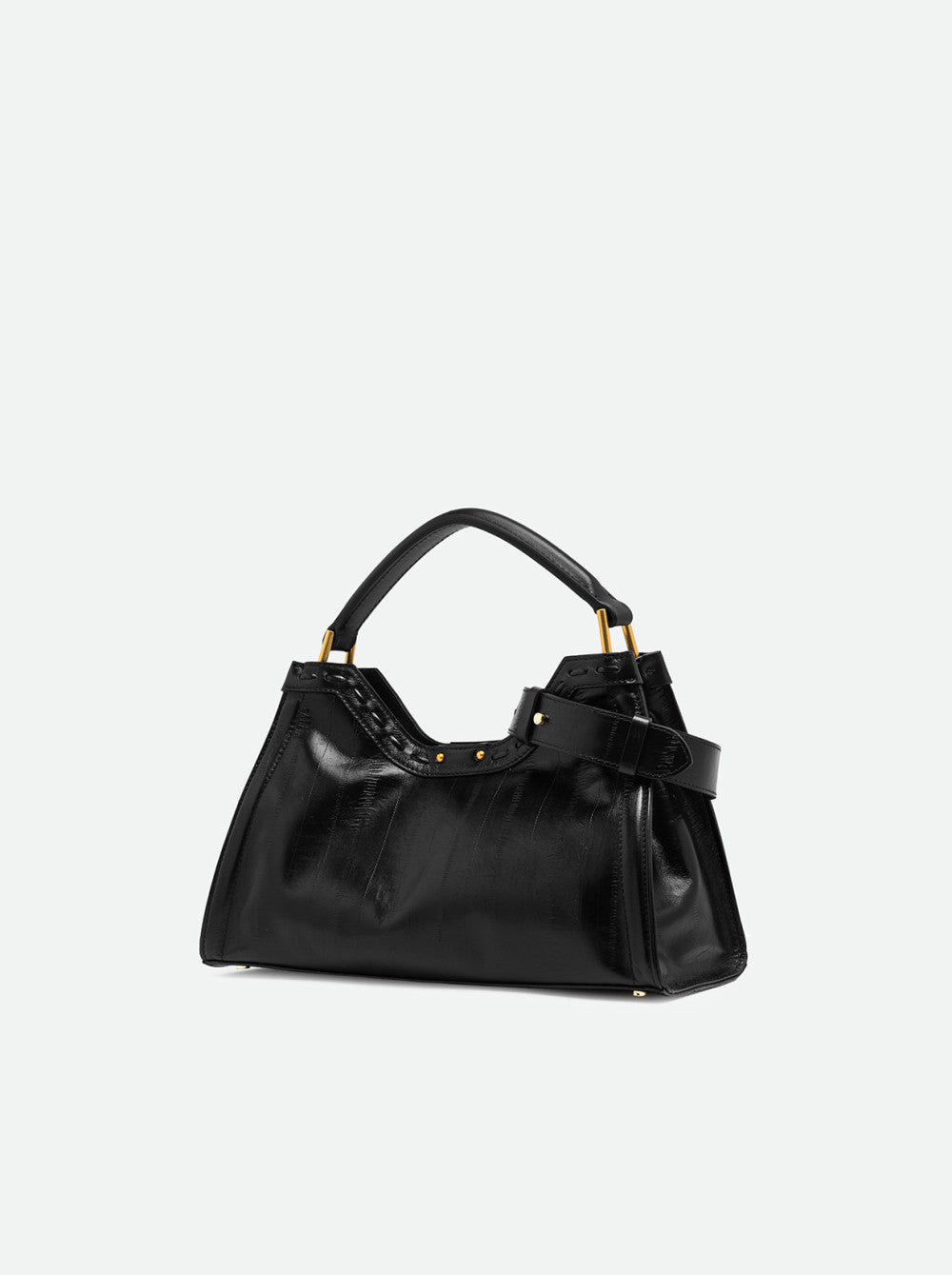 Borsa a mano in pelle anguilla Gianni Chiarini Nero