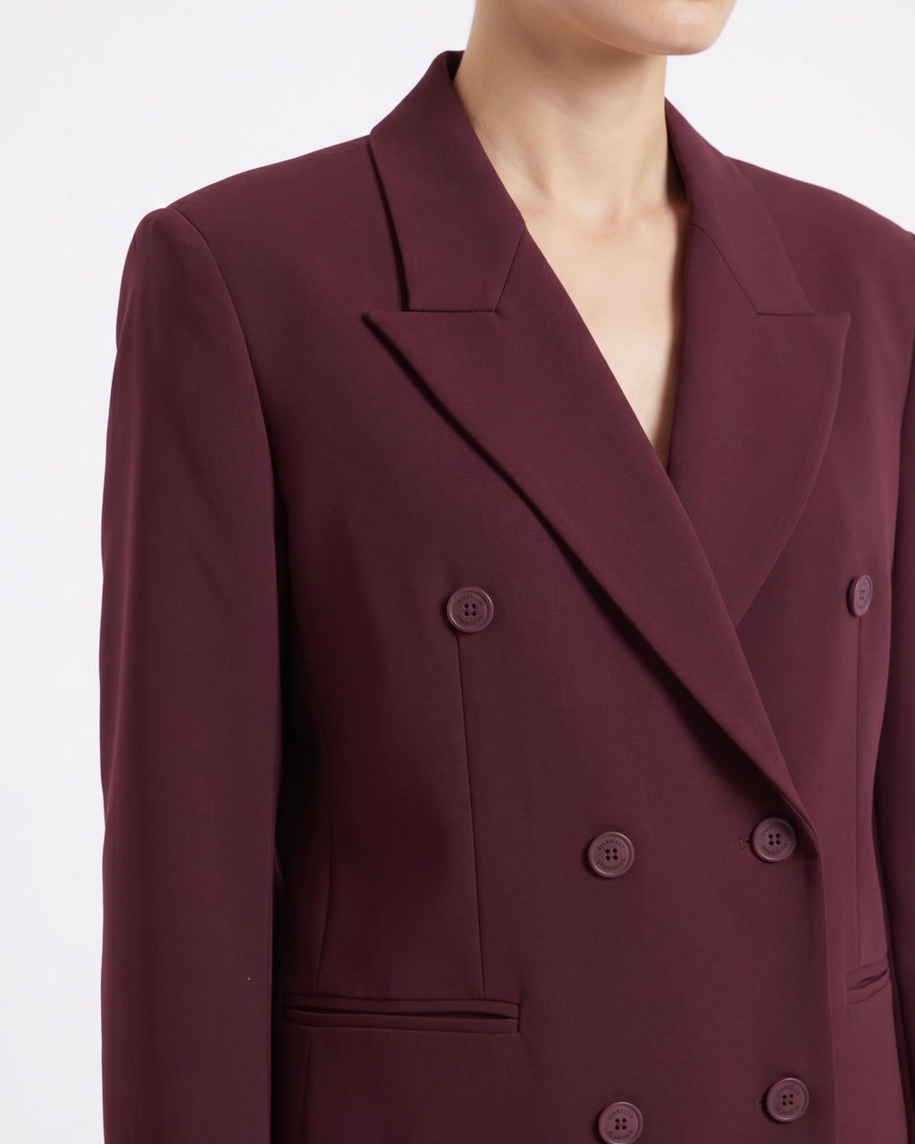 Blazer Doppiopetto Isabelle Blanche Bordeaux con Collo a Lancia