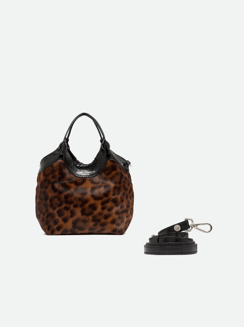 Borsa a Mano Dua Gianni Chiarini in Pelle Cavallino Leopardata Piccola