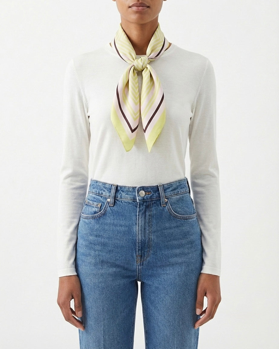 Foulard quadrato fantasia geometrica