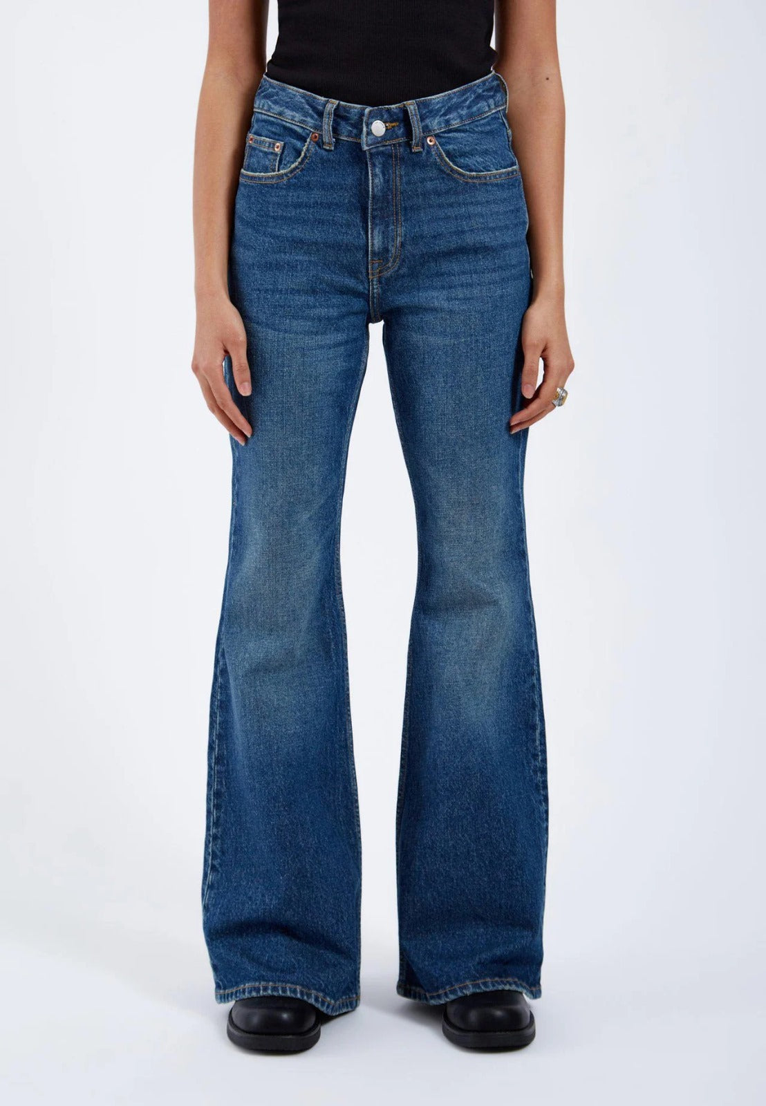 Jeans bootcut a vita alta