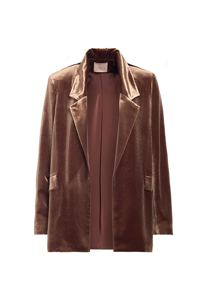 Giacca in velluto con revers classico