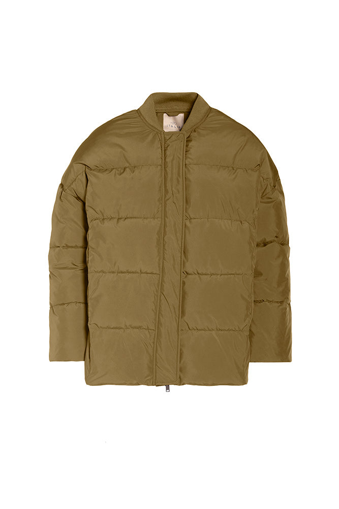 Piumino corto con zip nascosta