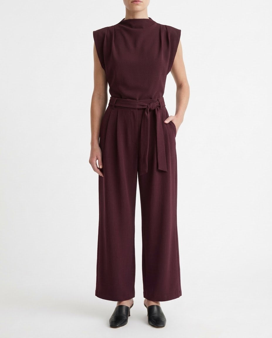 Blusa drappeggiata con spalle strutturate H2O Italia Amarone