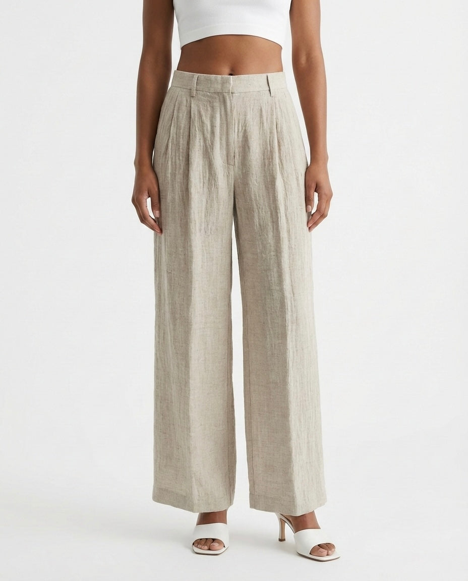 Pantalone palazzo in lino