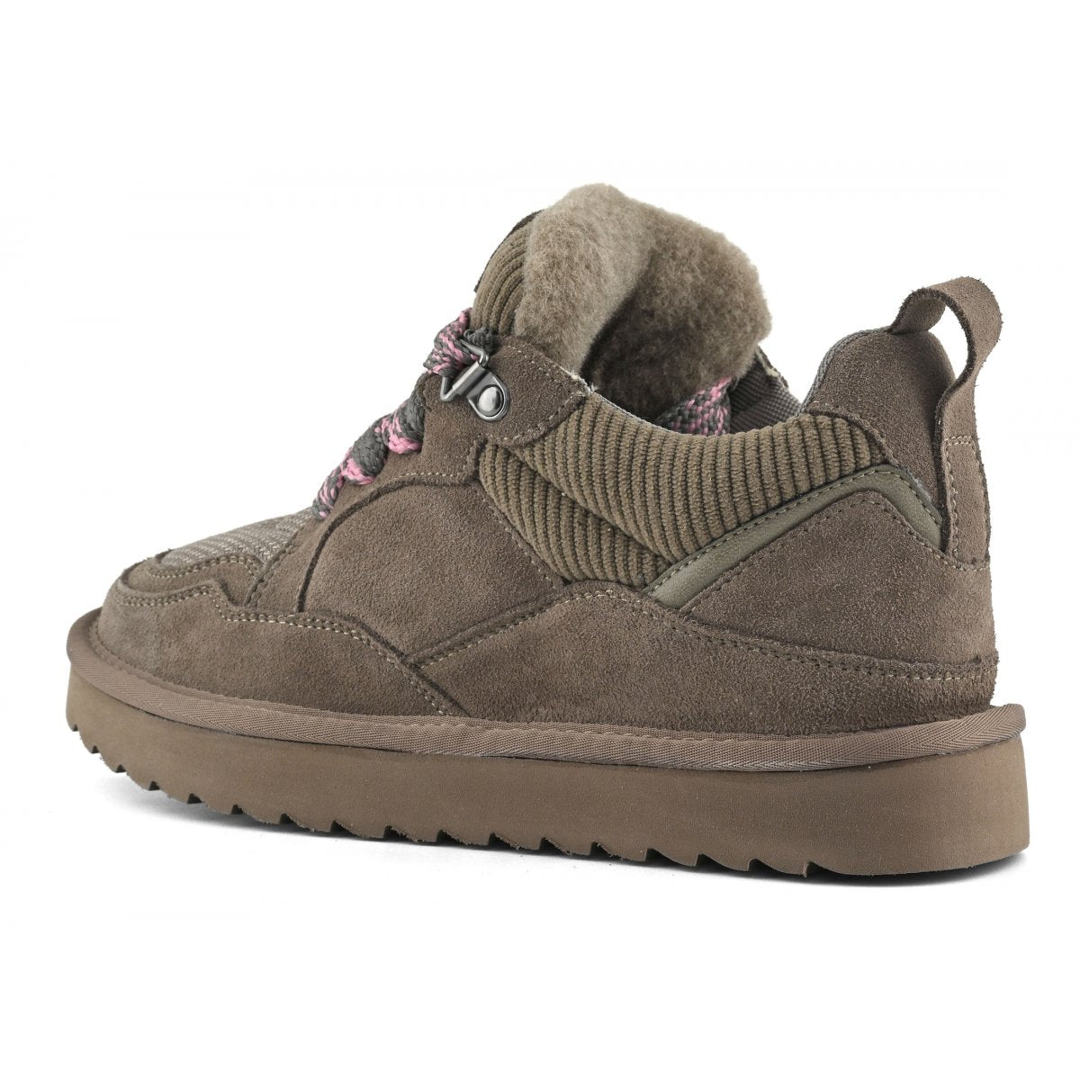 Sneaker in pelle scamosciata con lacci maxi