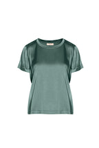 T-shirt satinata a maniche corte