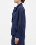 Blusa con fiocco in tencel