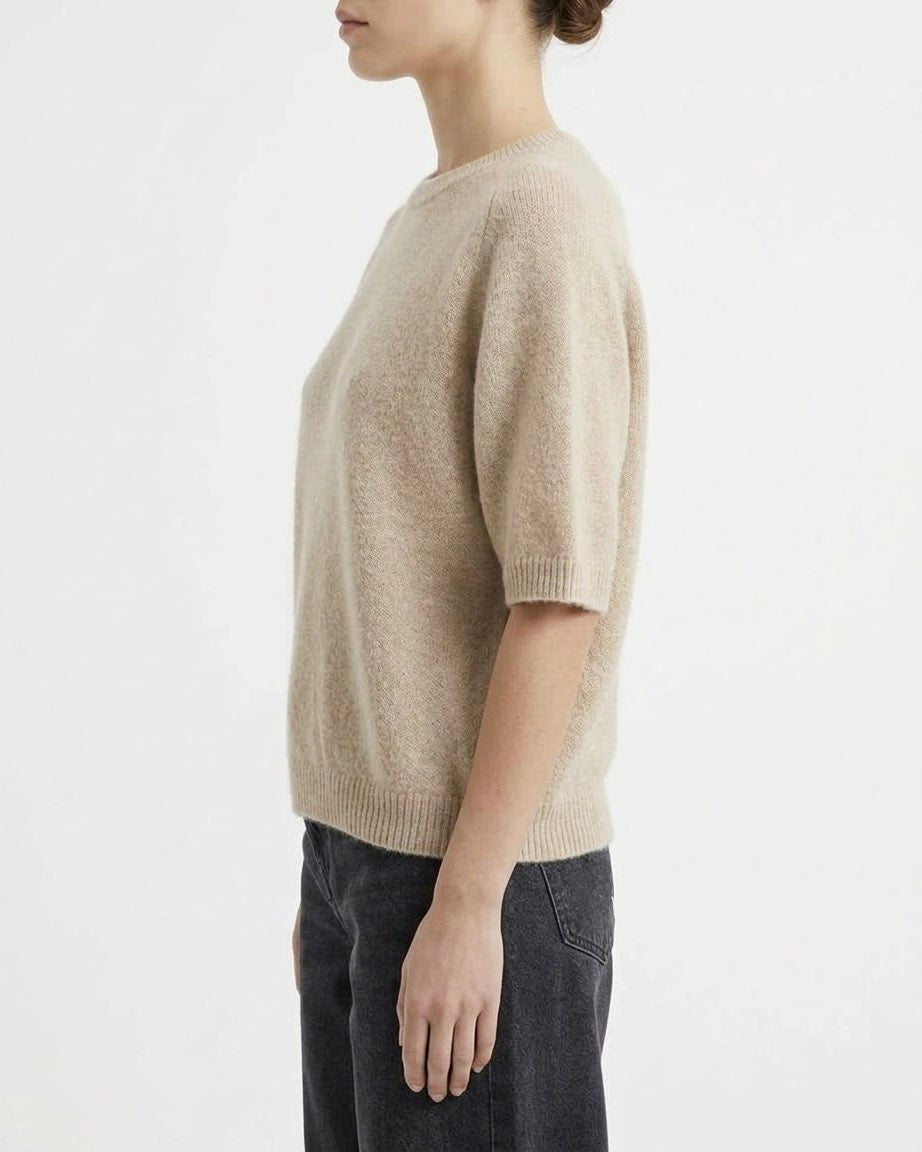 Maglia H2O Italia in Alpaca Peach Mousse, Amarone e Lana con Maniche Corte