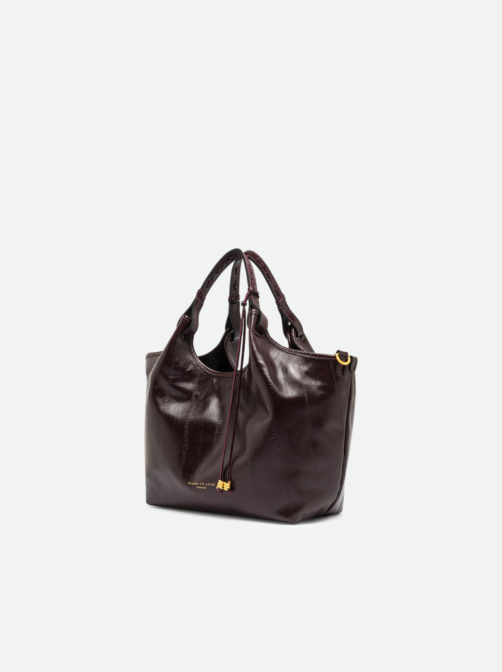 Borsa a Mano Dua Gianni Chiarini in Pelle Anguilla Antique Ruby Media