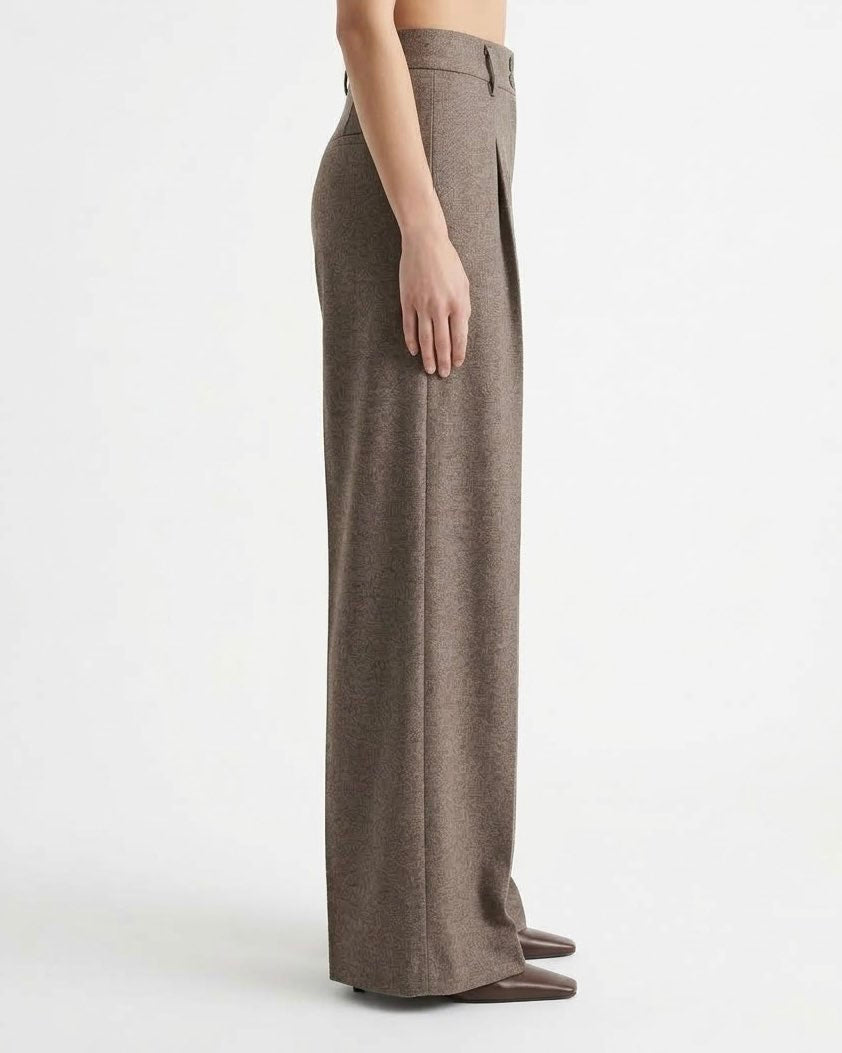 Pantalone Sartoriale Wide Leg H2O Italia Moro in Misto Viscosa e Lana