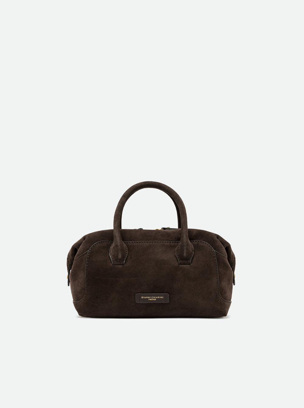 Borsa a Mano Gianni Chiarini Gemma Media in Pelle Scamosciata Moka