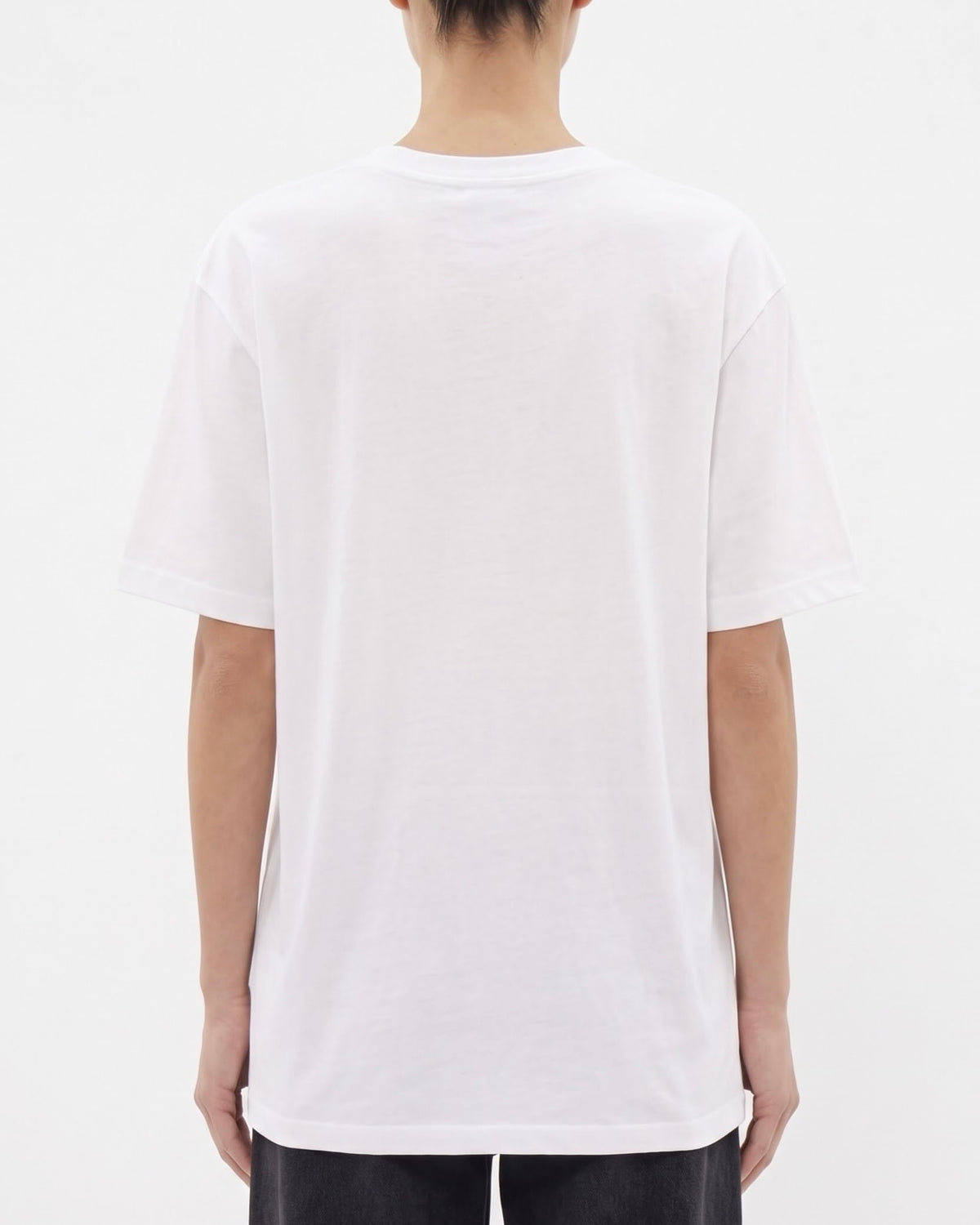 T-Shirt Isabelle Blanche a Manica Corta con Ricami Strass Ecrù e Nera