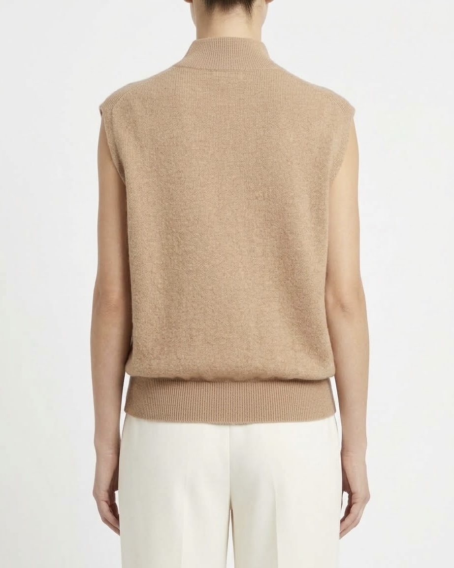 Gilet Maglia H2O Italia in Lana e Cashmere Beige, Grigio Scuro e Cammello