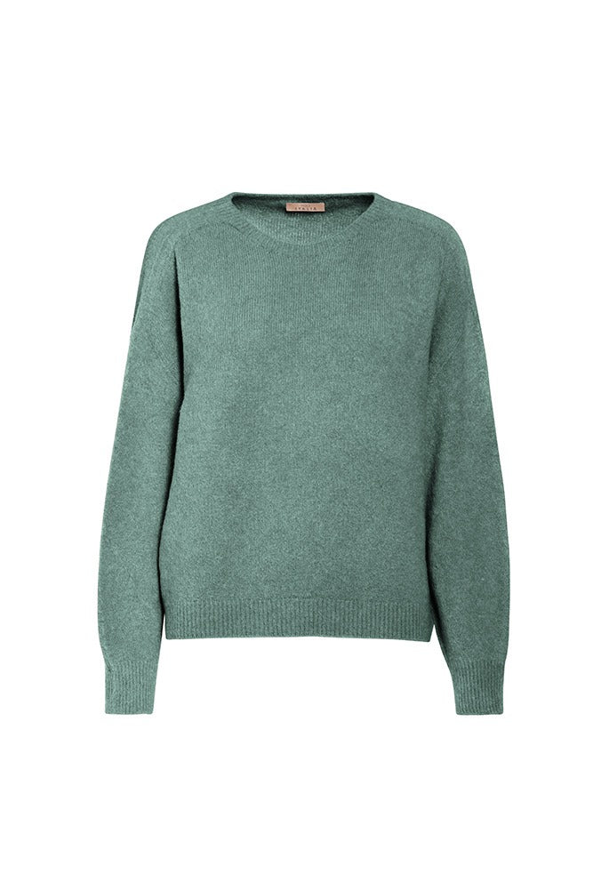 Maglione girocollo in misto alpaca