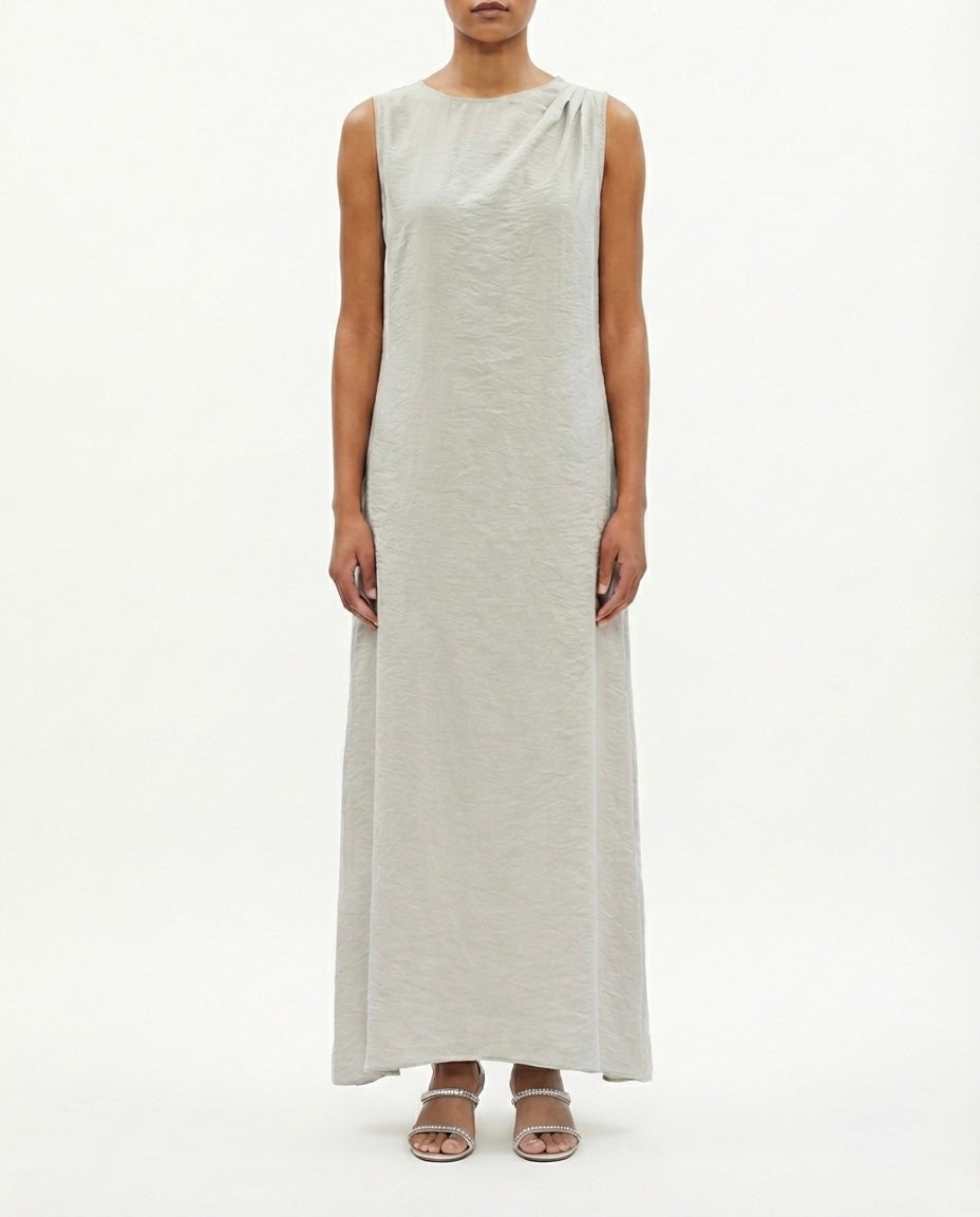 Abito lungo smanicato drappeggiato