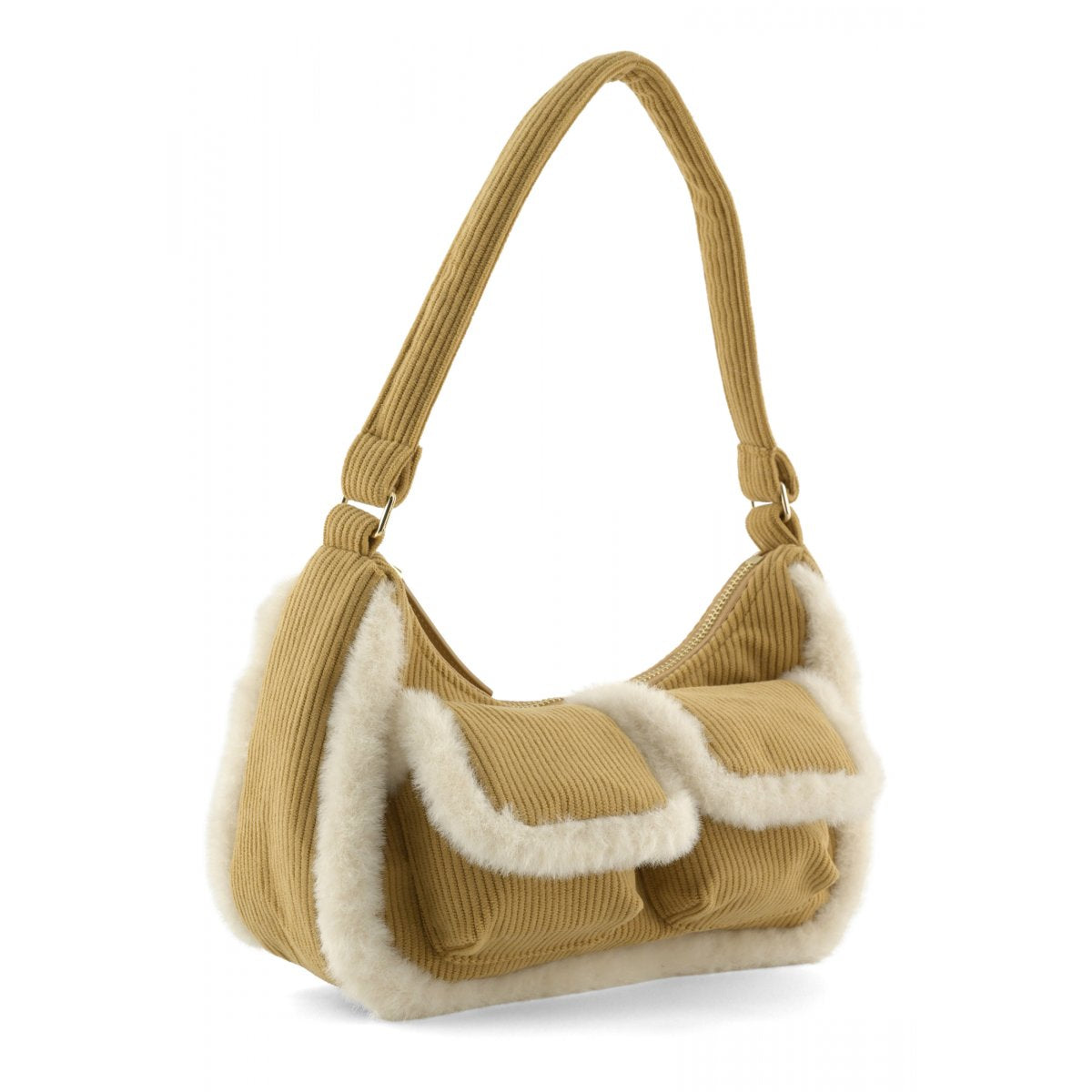 Borsa con dettagli shearling