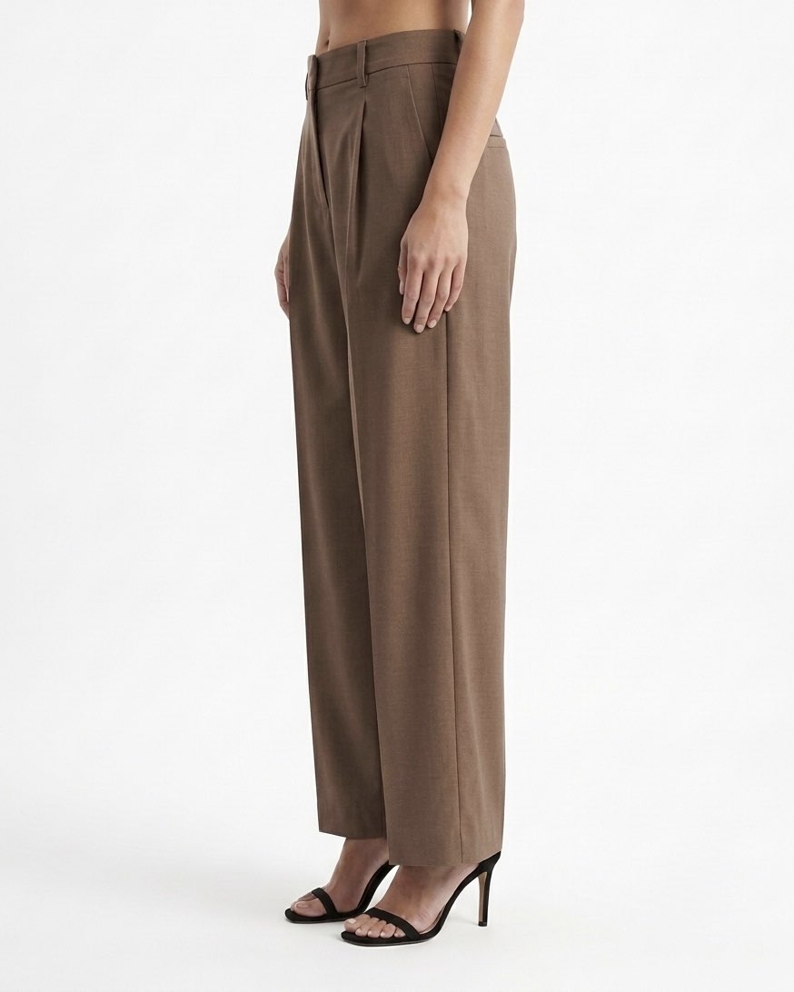 Selected Femme Pantalone sartoriale con pieghe e gamba dritta