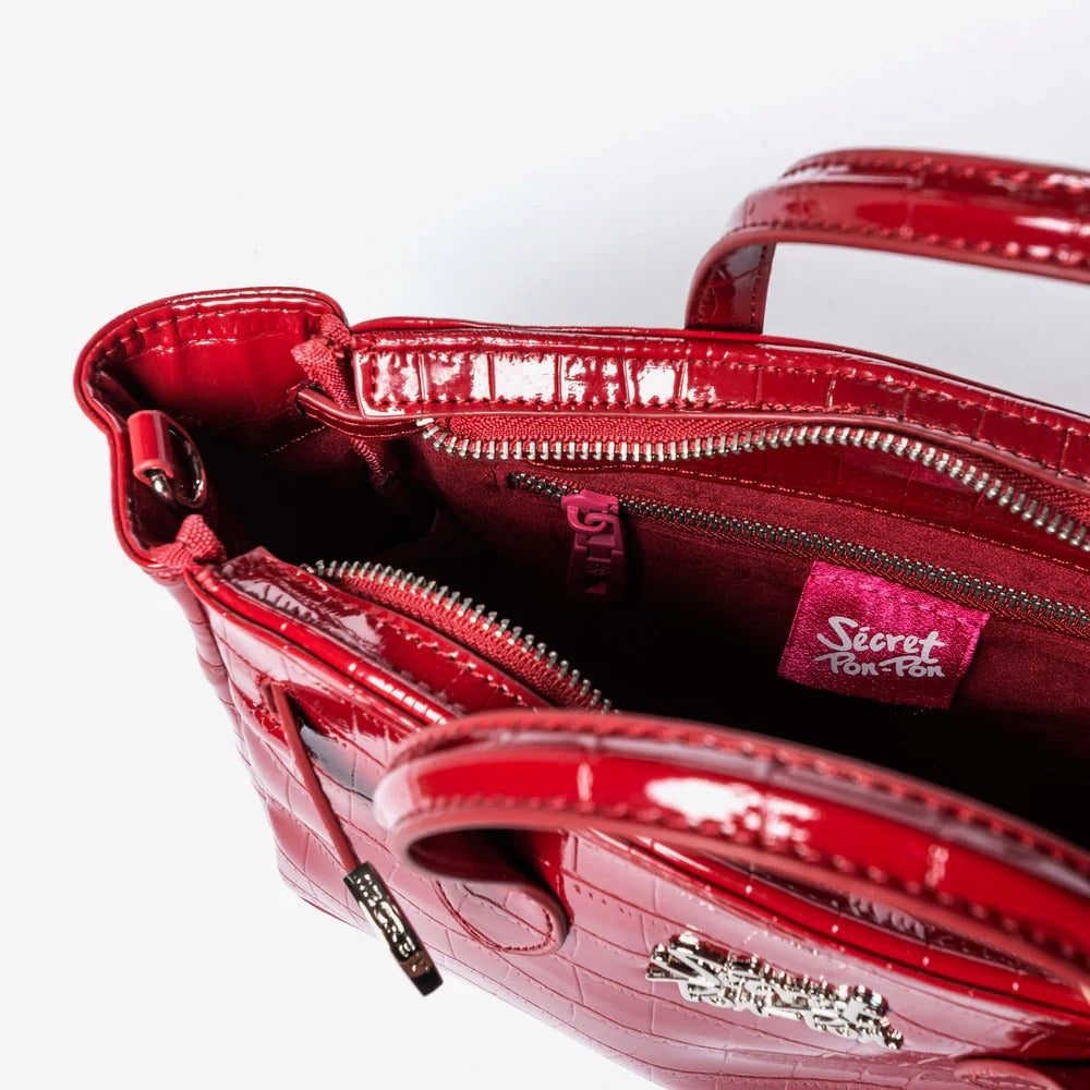 Borsa a Mano Effetto Coccodrillo con Tracolla