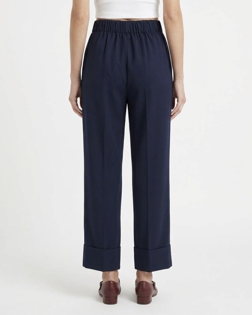 Pantalone H2O Italia Bruciato, Nero, Grigio e Blu con Fondo Risvoltato