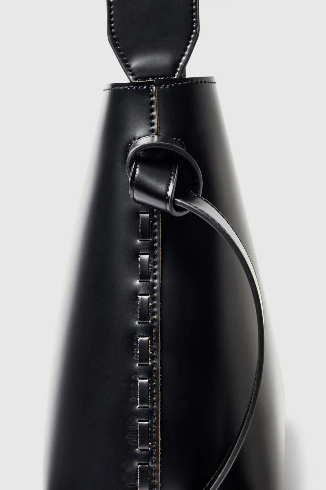 Selected Femme Borsa medium in pelle liscia Nera