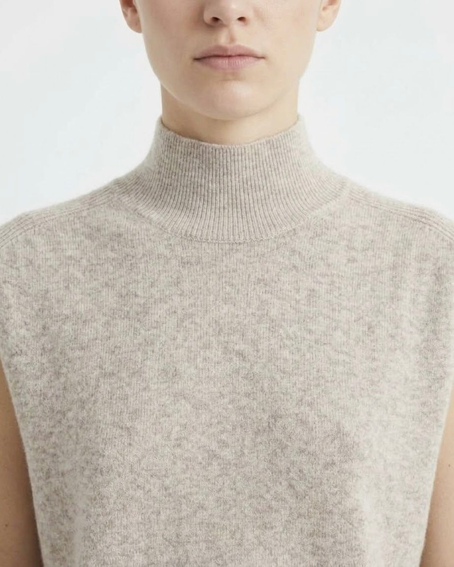 Gilet Maglia H2O Italia in Lana e Cashmere Beige, Grigio Scuro e Cammello