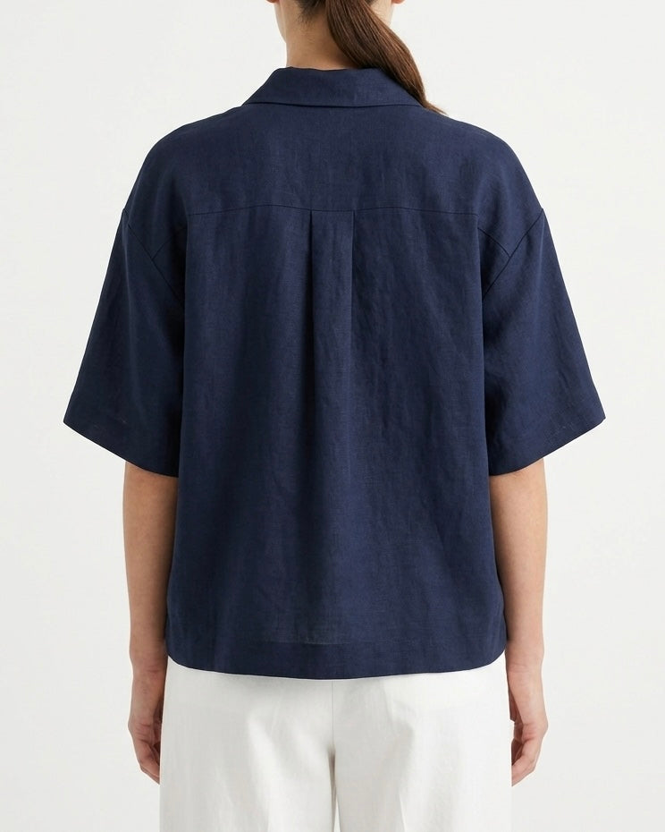 Camicia con maniche corte e taschino