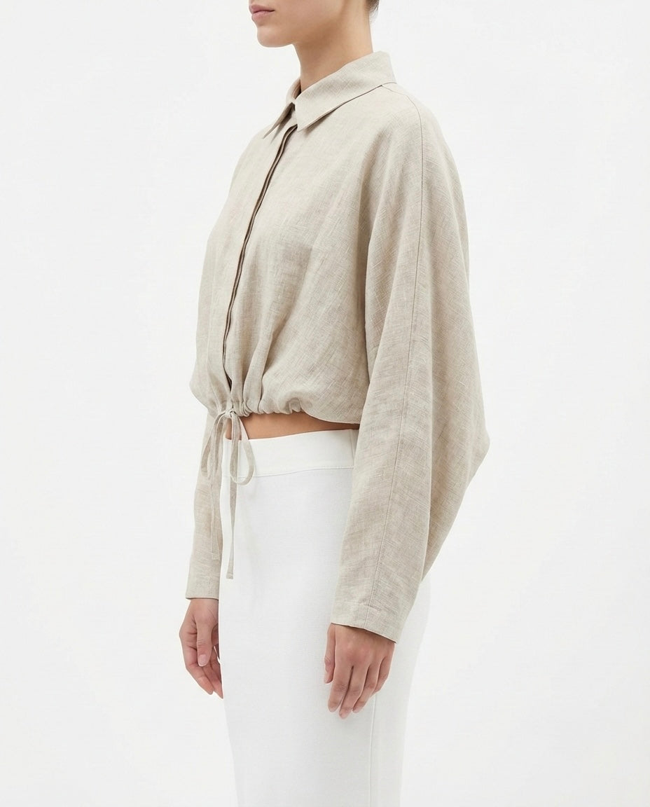 Camicia corta in lino