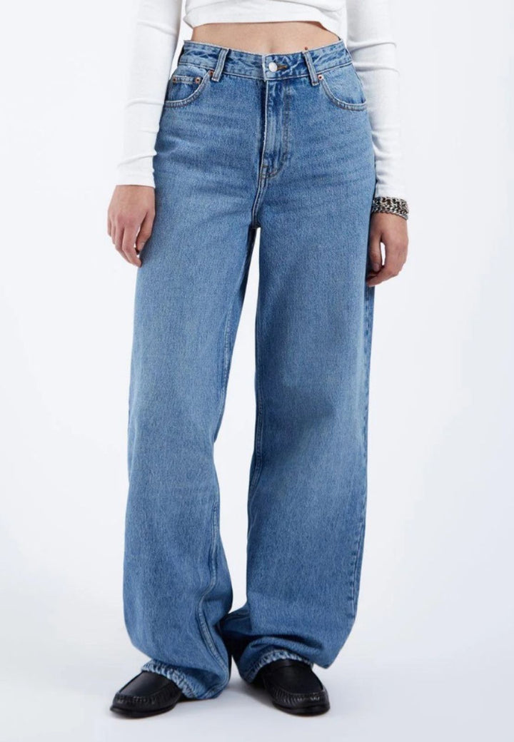 Jeans wide leg a vita alta